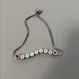 Believe saying adjustable bracelet pre loved